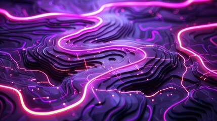 Poster - Abstract purple and black background with intersecting lines