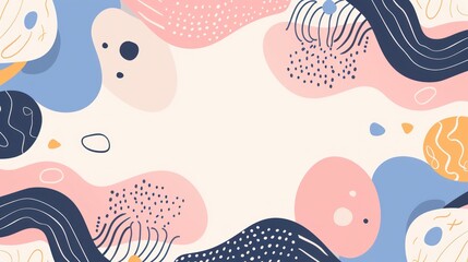 Poster - A vibrant abstract background featuring pink and blue hues with overlapping circles