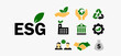 ESG icon concept for environment, society and governance in sustainable business and green business. on a gray background