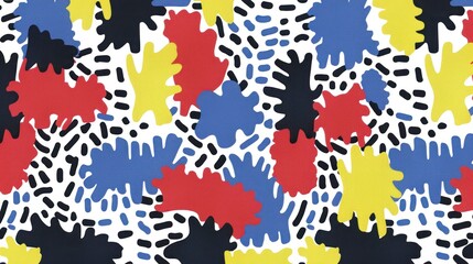 Poster - Colorful geometric design with black, yellow, red, and blue hues