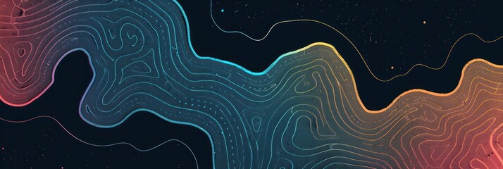 Poster - Abstract digital illustration of dynamic wavy lines
