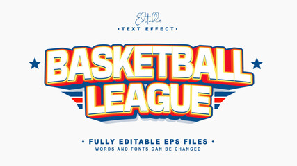 Poster - editable basketball league text effect.typhography logo
