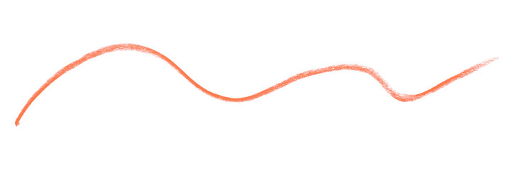 orange pencil strokes isolated on transparent background