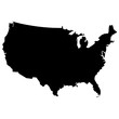 © SK kobita - Usa country map, black Usa country flag silhouette vector illustration,icon,svg,america map characters,Holiday t shirt,Hand drawn trendy Vector illustration,flag on black background