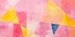 Pink and yellow pastel colored simple geometric pattern, colorful expressionism with copy space background, child's drawing, sketch 