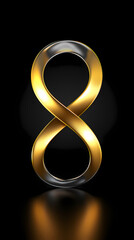 Wall Mural - 3d infinity symbol, beautiful glowing sign