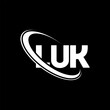 LUK logo. LUK letter. LUK letter logo design. Initials LUK logo linked with circle and uppercase monogram logo. LUK typography for technology, business and real estate brand.