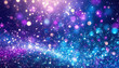 Magical glittering particles in blue and purple, fantasy background..