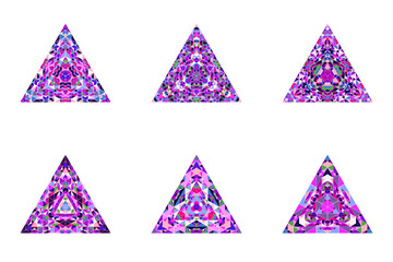 Poster - Ornate triangular triangle set - abstract polygonal geometrical geometric vector element