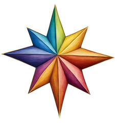 Wall Mural - 무지개 별 Rainbow multi-pointed star