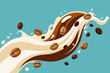 milk wave, coffee beans