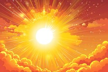 Vibrant Sun Clipart Radiating Warmth In The Sky
