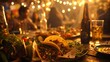 Tacos party in Mexico. The table is adorned with a spread of delicious traditional Mexican food on plates and beer bottles, creating a welcoming atmosphere for guests with a variety of cuisine options