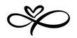 Heart sign eternal love. Design element for wedding, card, poster or logo. Heart love calligraphy symbol.