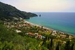 Agios Gordios. Beautiful beach with sea, sun and blue sky. Concept for travel and summer vacation. Greece-island of Corfu.