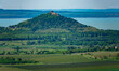Castle of Szigliget aerial view in summer. Hungary, Europe