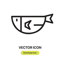 Leinwandbilder - Fish icon vector. Linear-style sign for mobile concept and web design. Fish symbol illustration. Pixel vector graphics - Vector.	
