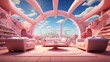 pink living room interior design