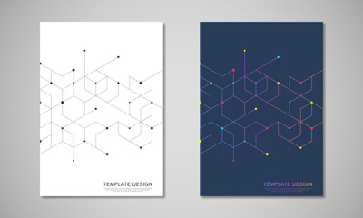 Poster - Abstract covers and brochures with geometric backgrounds of polygon shape patterns