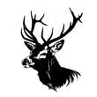 silhouette of deer head Logo Design