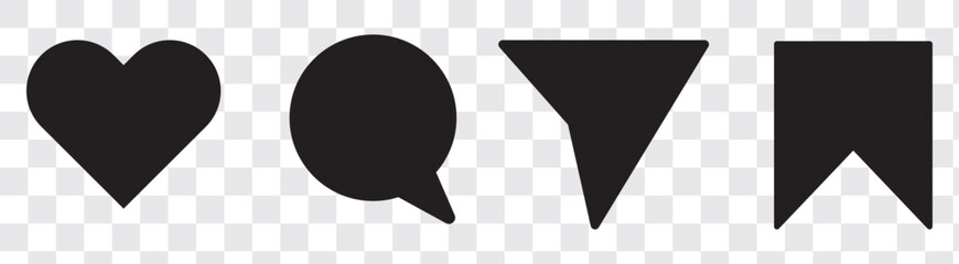 Wall Mural - share, save, like and comment icon set. vector eps 10