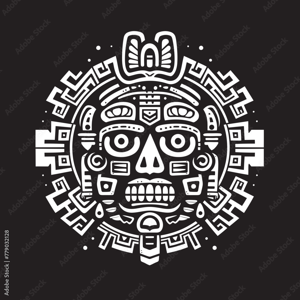 Reimagined Aztec Icons Vector Logo Representations Reviving Aztec ...