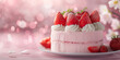 Leckere Erdbeer Torte mit edler Dekoration zur Hochzeit und Geburtstag, ai generativ