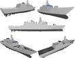 vector design sketch illustration of a battleship full of weapons for world war.