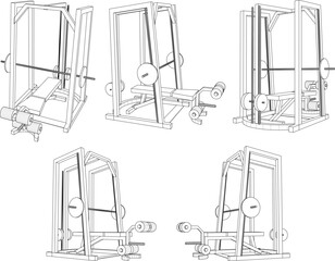 Wall Mural - vector design sketch illustration of gym lifter equipment for body building