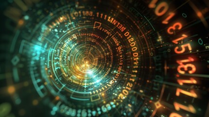 Poster - Abstract Numerology and Digital Data Concept Art