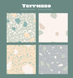 © Biruoh - Terrazzo artisan pastel coloured seamless pattern background 4 pack