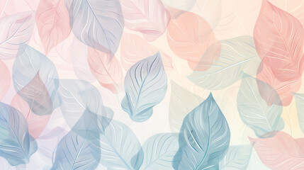 Illustration Aesthetic Background Hand Drawn Floral Leaf