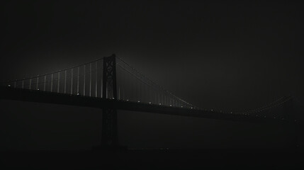 Canvas Print - Bay Area with darken bridge created with Generative AI technology