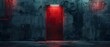 Red Portal to Dystopia - A Minimalist Enigma. Concept Abstract Art, Dystopian World, Red Color Scheme, Conceptual Photography