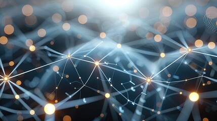 Leinwandbilder - Technology network data connection. Digital data network and cyber security concept. Social Network Connections Future Abstract Background. Generative AI.