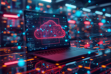 Poster - Laptop Displaying Cloud