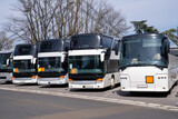 Fototapeta Mapy - Bus station. Parking of tourist buses