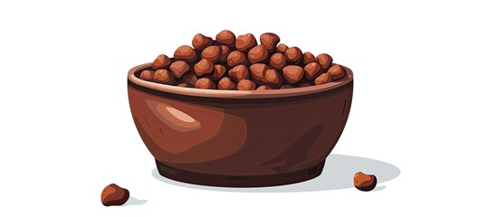 Wall Mural - A bowl of nuts, a nutritious and natural food, displayed on a white background. Perfect for snacking or incorporating into recipes for added flavor and texture