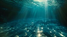 Underwater View With Rays Of Light From Above