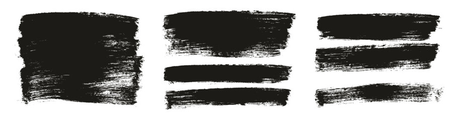Poster - Hand Drawn Flat Paint Brush Thick Long Background High Detail Abstract Vector Background MEGA Set 