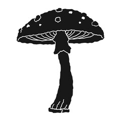 Mushroom foraging Silhouette