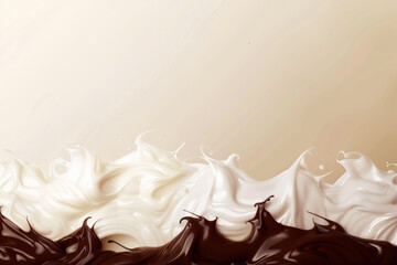 Poster - A white and brown swirl of chocolate and vanilla ice cream