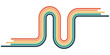 Abstract 1970s retro hippie style rainbow groovy Wavy Line design element. Vector element ready to use for fabric, textile, wrapping and other materials.