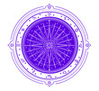 The illustration - zodiac chart in purple and white color.