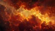 A cascade of liquid fire pouring forth from the heavens, painting the sky with fiery hues of red and gold, like a celestial inferno igniting the night. 8k