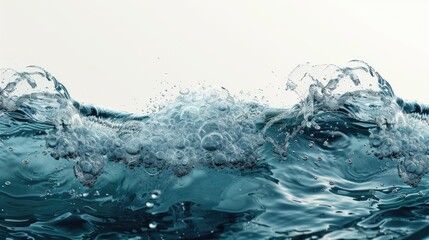 Poster - Detailed shot of a wave in the ocean, perfect for nature backgrounds