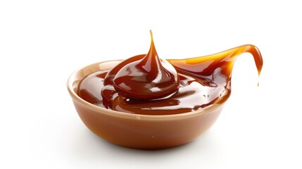 Poster - A bowl of chocolate sauce with a spoon