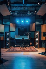 Poster - A recording studio filled with high-tech sound equipment. Ideal for music production projects