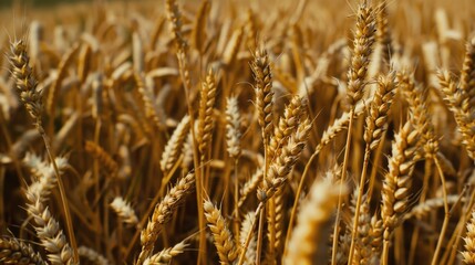 Poster - A detailed view of a wheat field, suitable for agricultural concepts