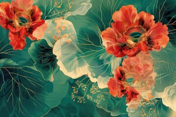 Poster - Beautiful close up of a bunch of flowers, perfect for any floral design project